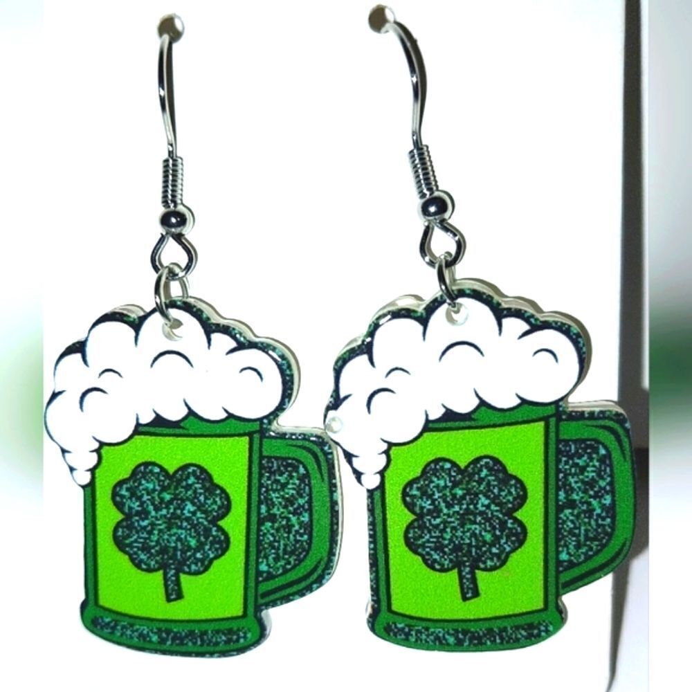 Super cute St Patrick's lucky green earrings
